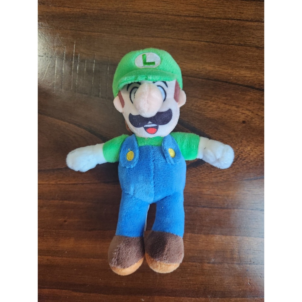 Official Super Mario Luigi Plush Nintendo AStuffed toy 7" Stuffie Green Overalls